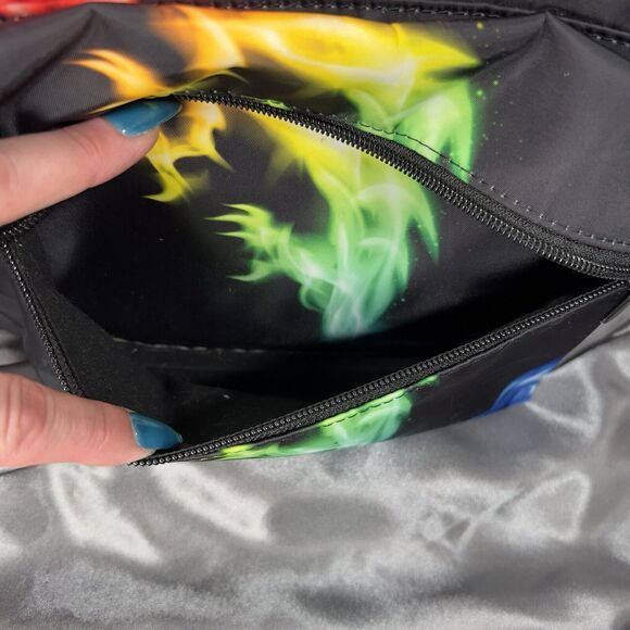 Fire Rainbow Dragon‎ School Backpack Black Bookbag for Boys Girls Elementary GUC - Picture 9 of 16